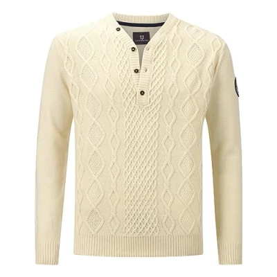 Abbildung von Jan Vanderstorm Oelfke Strickpullover, Herren, Größe: XL, Wollweiß