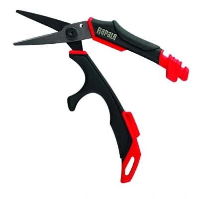 Abbildung von Rapala Unisex Adult Anglerschere RCD Precision Line Scissors Angelzubehör 13cm Für alle Angelleinen Federschere Schere, Schwarz/Rot, Einzigartig