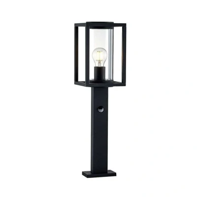Abbildung von Lucande Pollerleuchte Ferda, Leuchtmittel nicht inklusive, Modern, Aluminium, Glas, grafitgrau (RAL 840 M), 1 flammig,mit
