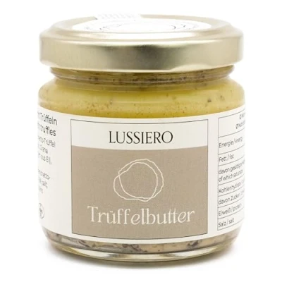 Abbildung von 6er Pack Lussiero Trüffelbutter mit echtem Weissem Bianchetto Trüffel Tuber Borchii 80g
