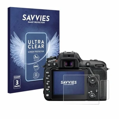 Abbildung von Savvies 6 Stück Schutzfolie für Nikon D7500 Displayschutz Folie Ultra Transparent