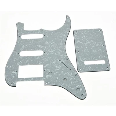 Abbildung von KAISH Schlagbrett im ST/Stratocaster Stil, 11 Löcher, HSS, mit ST Rückplatte, Tremolo Trem Abdeckung für USA/Mexiko Stratocaster/Stratocaster, Weiß