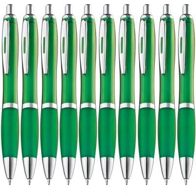 Abbildung von ZENSCRIBE® Ergonomische Kugelschreiber 10 Stück, Premium Set Hochwertig, Rutschfester Kulli für einfaches &amp; weiches Schreiben, Blauschreibender Grün