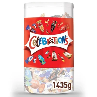 Abbildung von CELEBRATIONS 1,435kg Mini Schokoriegeln Geschenkbox Maltesers, Galaxy, Snickers &amp; mehr Einschulung, Geburtstag, Hochzeit