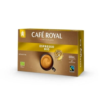 Abbildung von Café Royal Espresso Bio 50 Nespresso Pro Kompatible Kapseln Kaffeepads für Business Solution Maschine Intensität 6/10