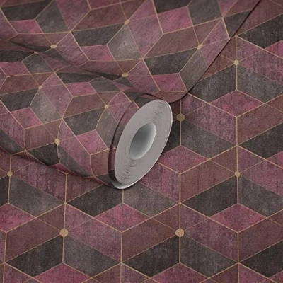 Abbildung von living walls 3D Tapete &quot;Titanium&quot;, Optik Geometrisch grafisch, Effekt Tapeten Wohnzimmer Schlafzimmer Küche