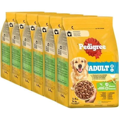 Abbildung von Pedigree Adult Hunde Trockenfutter für ausgewachsene mit Geflügel und Gemüse 6x1,4kg