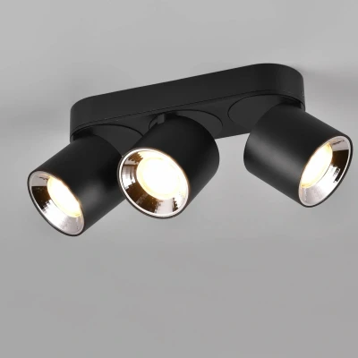 Abbildung von TRIO Leuchten Deckenstrahler GUAYANA, Schwarz matt, Breite 27 cm, 3 flammig, ohne Leuchtmittel, Deckenlampe, Metall