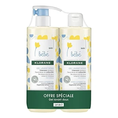 Abbildung von Klorane Baby Bébé Soft Badegel (2 x 500ml Pack)