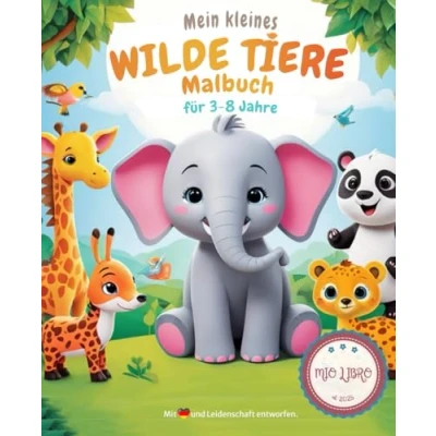 Abbildung von Mein kleines Wilde Tiere Malbuch für Kinder von 3 8 Jahren: 50 liebevoll gestaltete Tier Motive zum ausmalen und lernen Mädchen Jungen