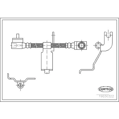 Abbildung von CORTECO 19030322 Bremsschläuche Vorderachse 435 FORD: Transit Mk5 Kastenwagen, Bus
