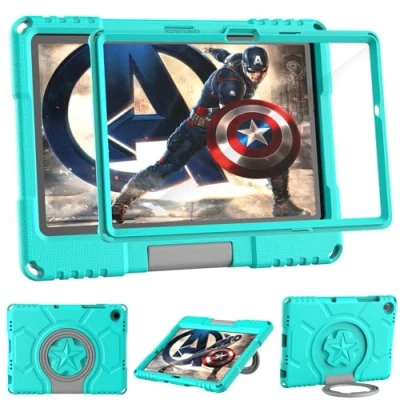 Abbildung von Patamiyar Kinder Hülle für Samsung Galaxy Tab A9 Plus 11 Zoll 2023 mit Displayschutzfolie, Stoßfest A9+ Griff Ständer Tablet (SM X210/X216/X218) Türkis