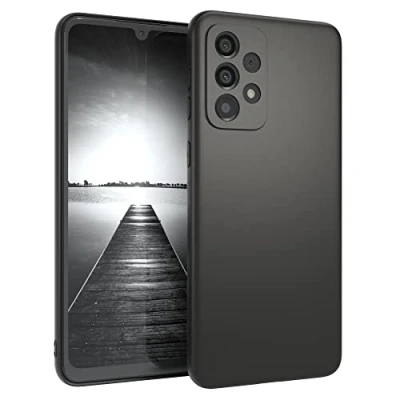 Abbildung von EAZY CASE Handyhülle Silikon mit Kameraschutz kompatibel Samsung Galaxy A33 (5G) in Schwarz Matt, Ultra dünn, Slimcover, Silikonhülle, Hülle, Softcase, Backcover