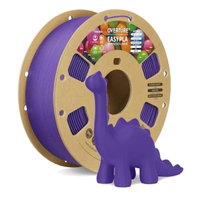 Abbildung von OVERTURE Easy PLA 1.75 mm 3D Druckerfilament, 1kg (2.2 lbs), Verstärkt Zähigkeit PLA, Maßgenauigkeit +/ 0,02 (Easy Lila)