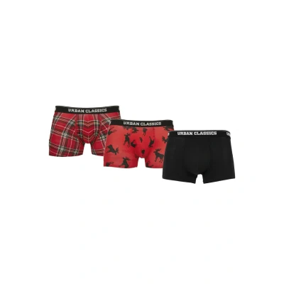Abbildung von Urban Classics 3 PACK Panties, Herren, Größe: Large, Red plaid aop+moose aop+blk