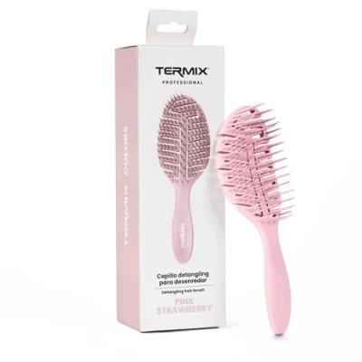 Abbildung von Termix Haarbürste zum Entwirren Fluorfarbenes Haarpaddel Auf Wiedersehen zu ziehen Entwirrt und trocknet in Rekordzeit, Pink Strawberry