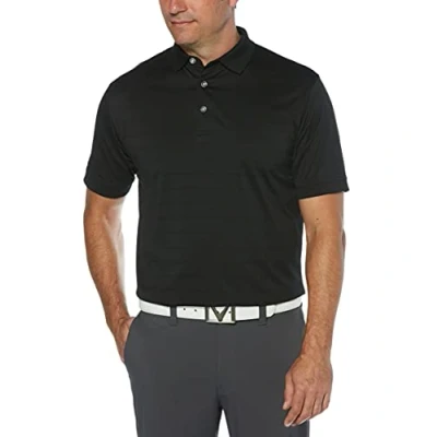Abbildung von Callaway Opti Dri Herren Golf Poloshirt mit kurzen Ärmeln, Herren, schwarz, Small
