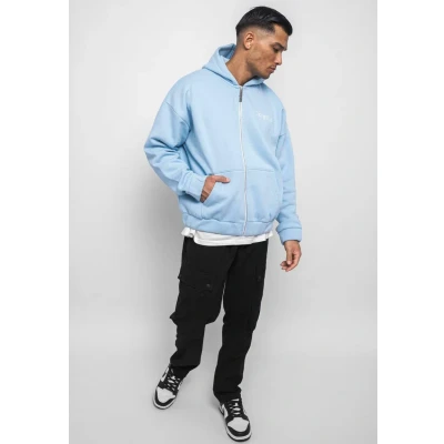 Abbildung von Dropsize Super Heavy Blank Sweatjacke, Herren, Größe: Large, Babyblue