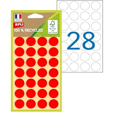 Abbildung von APLI 101784 Farbtabletten, 100% recycelt, 168 Tabletten, 15 mm, Farbe: Rot