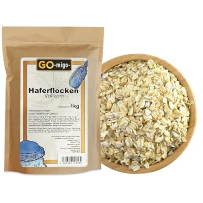 Abbildung von 1kg Haferflocken Hafer Flocken Lebensmittelqualität Müsli GOmigo 1000g