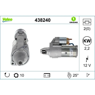 Abbildung von VALEO NEW ORIGINAL PART 438240 Anlasser 12 2 10 MERCEDES BENZ: Vito Bus, C Klasse Limousine, Mixto, JEEP: GRAND CHEROKEE 3, Commander