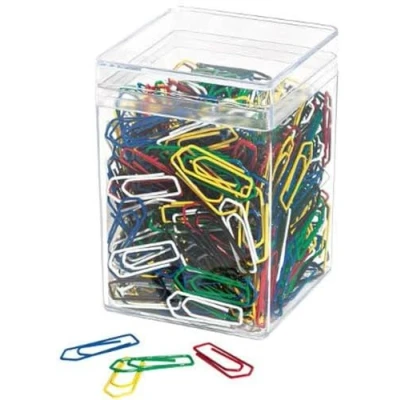 Abbildung von Wedo 90050099 Büroklammern (Metall, 26 mm, lackiert) 500 Stück, farbig sortiert
