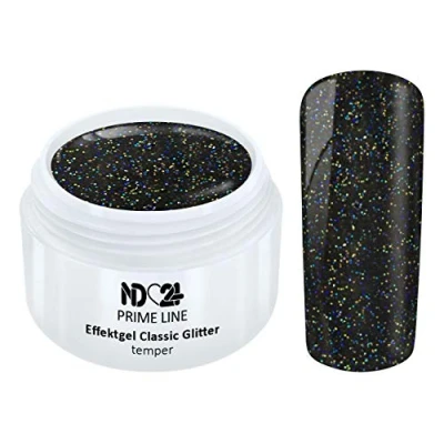 Abbildung von Prime Line Uv Led Gel Glitter Temper Glitzer Farbgel Effekt Schwarz Made in Germany 5ml