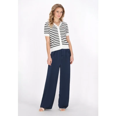 Abbildung von Strickjacke DREIMASTER XL / Off White Black Stripes 65% Viscose 35% Polyamide
