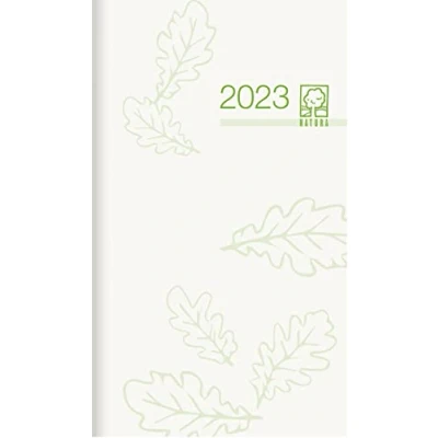 Abbildung von Taschenplaner Recycling 2023 Bürokalender 8,8x15,2 cm 1 Monat auf 2 Seiten separates Adressheft faltbar Notizheft Blauer Engel 520 0700