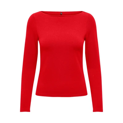 Abbildung von ONLY Onllive LOVE Langarmshirt, Damen, Größe: Large, High risk red