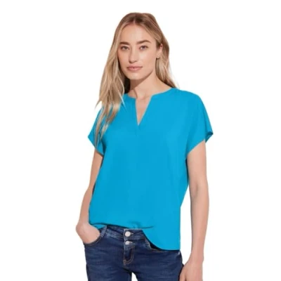 Abbildung von Street One Armansatz Bluse, Damen, Größe: 34, Blau