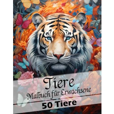 Abbildung von Tiere Malbuch für Erwachsene: 50 verschiedene Tiermotive. Erwachsenen Ausmalbuch zum Entspannen und Abschalten.: Entdecken Sie Ruhe Kreativität ... Ideal Stressabbau Achtsamkeit
