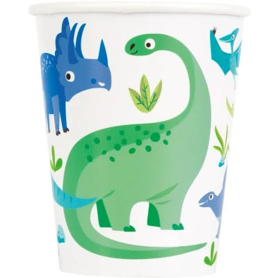 Abbildung von Dinosaurus Blue &amp; Green Cups 250 ml 8 Stücke
