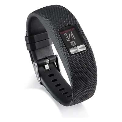 Abbildung von INF Ersatzarmband kompatibel für Garmin Vivofit 4, Wechselarmband, Zubehörarmband, Sport Uhrenarmband, TPU/TPE, schwarz, Large