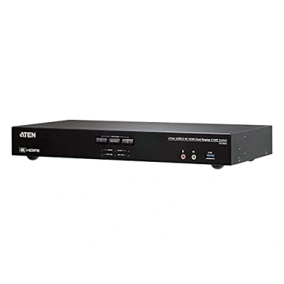 Abbildung von ATEN CS1842 2 Port True 4K HDMI Dual View KVM Switch mit Audio &amp; USB 3.0Hub, schwarz
