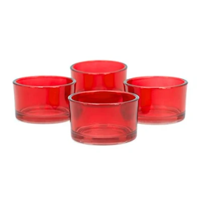 Abbildung von Creativery Teelichthalter, Teelichtgläser klein 51x33mm rot 4er Set