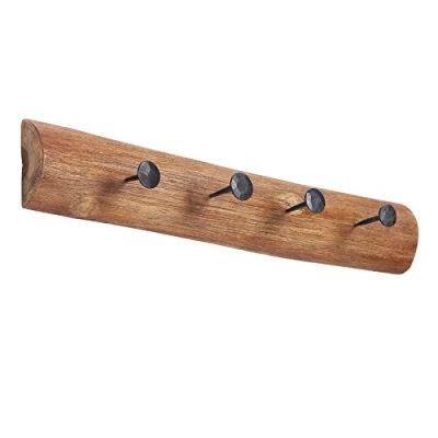 Abbildung von riess ambiente Wandgarderobe HEMINGWAY 50cm natur (1 St), recyceltes Massivholz · Metall Industrial Kleiderhaken Teakholz