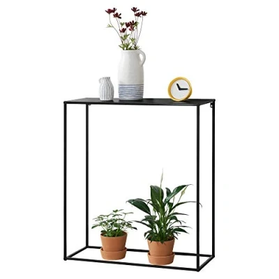 Abbildung von en.casa Konsolentisch, »Benimaclet« aus Metall, kratzfest Schwarz 92x80x32cm