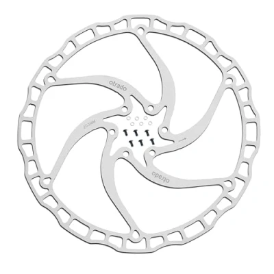 Abbildung von OTRADO Bremsscheibe Fahrrad STD 203mm aus EDELSTAHL 6 Loch Montage inkl. Schrauben kompatibel mit Shimano, Magura, Tektro, Avid, Hayes, Sram, Formula