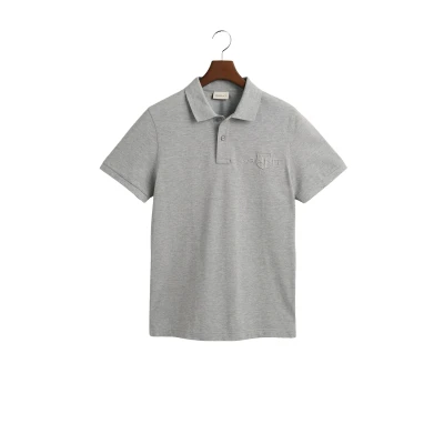Abbildung von GANT Tonal Shield Poloshirt, Herren, Größe: Large, Grey melange