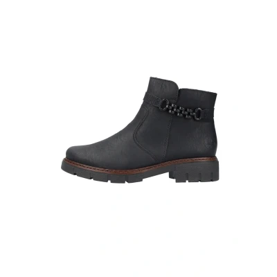 Abbildung von Rieker Damen Ankle Boots Z3566, Frauen Stiefeletten,halbstiefel,Kurzstiefel,uebergangsschuhe,uebergangsstiefel,flach,schwarz (00),39 EU / 6 UK