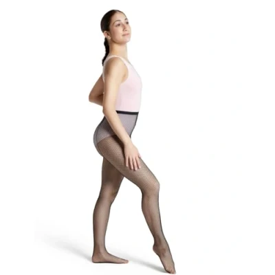 Abbildung von Capezio Women&#039;s Professional Fishnet Tight with Seams Netzstrumpfhose mit Naht, Schwarz, Small/Medium