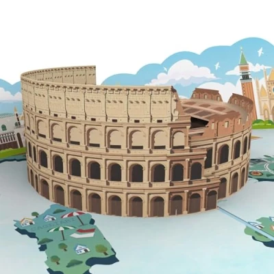 Abbildung von MOKIO® Pop Up Karte Italien 3D Geburtstagskarte für einen Urlaub, Rom Grußkarte zum Geburtstag