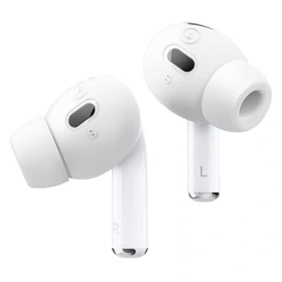 Abbildung von elago [6 Paar] Ohrstöpsel mit Ohrhörerschutz Kompatibel AirPods Pro 2 [3 Größen: Groß + Mittel Klein], Apple 2nd Generation (Weiß)