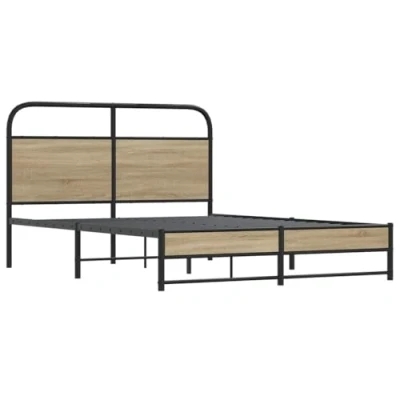 Abbildung von vidaXL Bettgestell ohne Matratze 140x200 cm Räuchereiche Holzwerkstoff