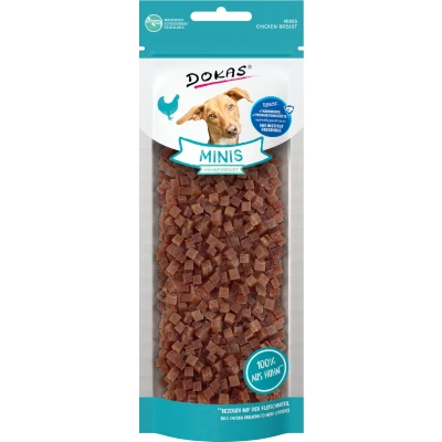 Abbildung von Dokas Minis Hühnerbrust Trainingsleckerlis für Hunde 9x 70g Multipack