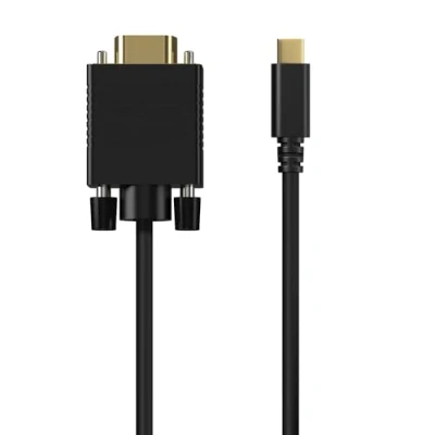 Abbildung von AISENS A109 0693 USB C auf VGA Konverterkabel, C/M Hdb15/M, Schwarz, 1,8 m