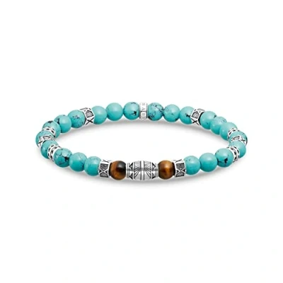 Abbildung von THOMAS SABO Armband mit türkisen Beads und Tigerauge Silber, Länge 17cm, A2087 364 7 L17