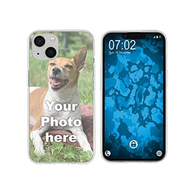 Abbildung von PhoneNatic Case kompatibel mit iPhone 13 Mini Personalisierte Handyhülle Clear zum selbst gestalten eigenem Foto