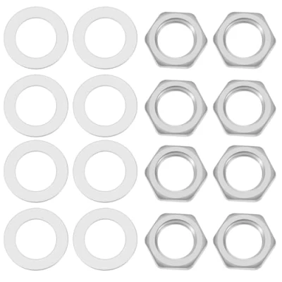 Abbildung von LT Easiyl 20 x Gitarren Potentiometer Zubehör Bass Gehäuse Gitarrenmuttern Sechskantmuttern und Unterlegscheiben Zinklegierung für 24 mm Große Metrische Metrisch M8